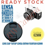 Lens Cap Logo Fujifilm 62mm Front Lens Cap Fuji 62 mm 56mm 23mm Center Pinch Logo Writing