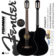 Fender® CN-140SCE กีตาร์คลาสสิคไฟฟ้า ทรง Thinline ไม้โซลิดซีดาร์ คอเว้า เคลือบเงา ปิ๊กอัพ Fishman® C