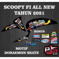 Scoopy all New 2021 Striping Stickers with doraemon zombie skate motif