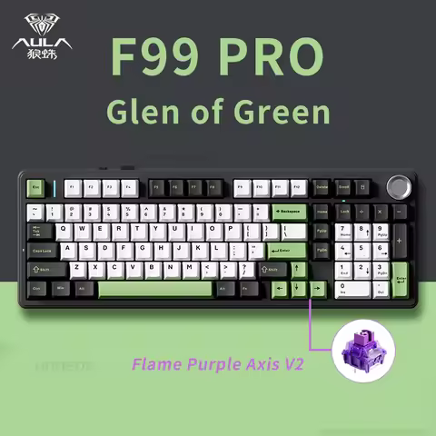 Aula F99 Pro Mechanical Keyboard Wireless 3mode 8000mah Long Battery Life 98keys Customized Gaming K