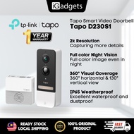 TP-LINK TAPO D230S1 WIFI 2K+ 4MP 5200MAH BATTERY VIDEO CAMERA DOORBELL KIT SMART DOORBELL (TAPO D230