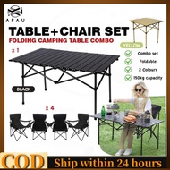 AFAU*Table+2 Chairs 1SET Outdoor Camping Folding Chair Glamping Camping Picnic Table Meja Lipat Port
