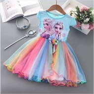 Dress For Kids Frozen Elsa&amp;Anna 3-9yrs