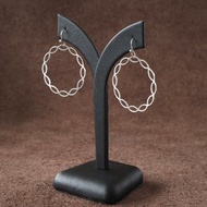 Round abstract earrings stainless steel