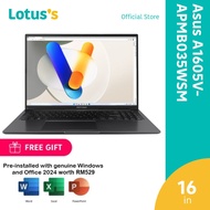 Asus Vivobook 16 A1605V-APMB035WSM WUXGA Laptop Black (C5-120U16GB512GB16"W11H&S+M365)
