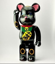 Bearbrick 招財貓 黑色電鍍 發光 400%