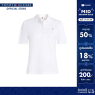 Tommy Hilfiger เสื้อโปโล ผู้หญิง รุ่น WW0WW43224 YCF - สีขาว ทรง Regular Fit
