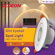 LEDEON LED Eyeball Slim Body Ceiling Recessed Spotlight 3000K Warm White Yellow Light 3C 3 Color Cha