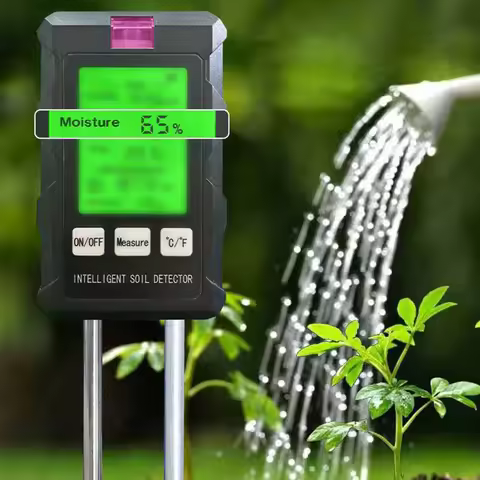 6 in 1 Digital Soil Tester LCD Backlight Moisture Sunlight PH Meter Soil PH Meter Soil Moisture Sens