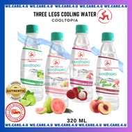 [AIR BADAK CAP TIGA KAKI]THREE LEGS COOLTOPIA COOLING WATER 320ML[HEAT RELIEF]-PEACH/ LIMAU/ LYCHEE/