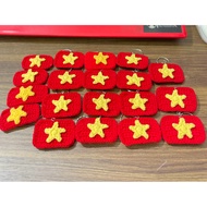 Flag keychain, handmade wool keychain