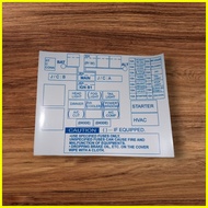 FUSE BOX DIAGRAM COVER STICKER for Isuzu Crosswind Sportivo