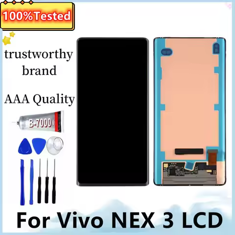 Tested 6.89" AMOLED TFT LCD Display and Digitizer Full Assembly for Vivo NEX 3 LCD Touch Screen Mobi