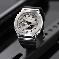 Original Casio G-SHOCK Man Resin Band Sport Watch Jam Tangan Watch Silver Metal Case Luminous Waterp