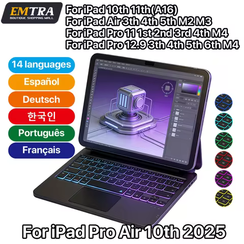 Magic Keyboard for ipad Por 13 10th Generation 11th Por Ari 11 4th backlit Touch Control Bluetooth k