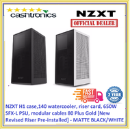 NZXT H1 casing, H1V2 140 watercooler, riser card, 650W SFX-L PSU, modular cables 80 Plus Gold [New Revised Riser Pre-installed] - MATTE BLACK/WHITE