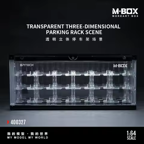 M-BOX 1:64 1:64 Scale 3-Tier Transparent Parking Rack Container Scene Model Diecast Car Display