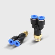 Y shape Pneumatic Air Fitting PX Male Thread Quick Connector Push-in 4 6 8 10 12mm Hose Adapter