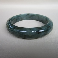 Burmese Jadeite type A Bracelet Round Shape Flat Belly Inner Ring Size 62.2mm Width 15.4mm
