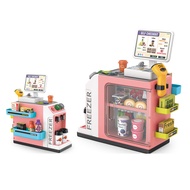 MACRO GIANT Simulation Mini Supermarket Children's Cash Register Toy Powder House Wine Coffee Machin