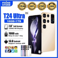 5G T24 Ultra 1TB 16GB Android Phone Smartphone 7000mAh Fast Charging 100MP Camera Handphone Besar Mu