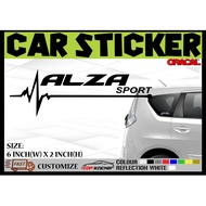 Alza Heart Car Sticker Kereta Sticker Perodua Alza