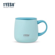 TYESOแท้ แก้วกาแฟสแตนเลส 304 แบบใหม่พร้อมซับในเซรามิก แก้วกาแฟตั้งโต๊ะ แก้วสำนักงาน พร้อมหูจับ ฝาปิด