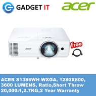 ACER S1386WH WXGA 3600 LUMENS SHORT THROW PROJECTOR (FREE HDMI CABLE)