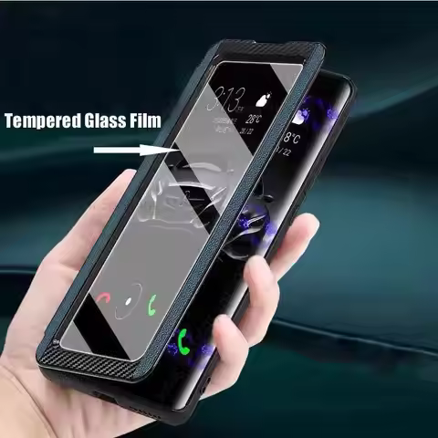For vivo iQOO 12 Pro View Windows Tempered Glass Film Leather Case For IQOO 11S 11 10 9 Pro Neo 8SE 