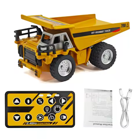 1:64 RC Dump Truck 2.4G Remote Control Construction Truck with Lights and Sound Auto Demo Auto 1:64 