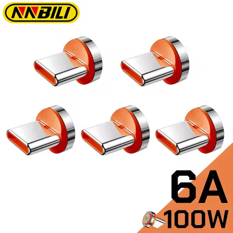 NNBILI 7pin 6A Round Magnetic Plug for Huawei 3A USB Type C Magnet Tips Fast Charging Adapter for iP