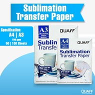 QUAFF Sublimation Paper 100gsm Quick Dry Transfer Paper A4 - A3 Size
