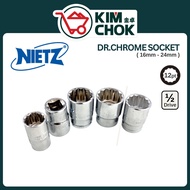 NIETZ Dr.Chrome Socket ( 16mm-24mm ) | 1/2" 12-Point Socket CRV Hand Socket