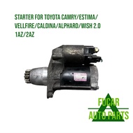 USED STARTER FOR TOYOTA CAMRY/ESTIMA/VELLFIRE/CALDINA/ALPHARD/WISH 2.0 1AZ/2AZ JAPAN PARTS