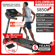 4.5HP Columbus Fitness S850 Professional Treadmill Running Machine 15 Levels Auto Incline 5 YR WARRA
