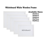 Whiteboard with White Wooden Frame 40x60cm/50x70cm