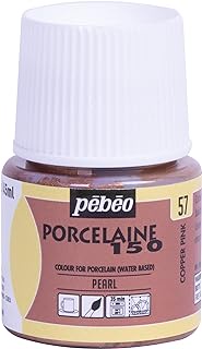 Pebeo Porcelaine 150 Ceramic Paint - Water-Based High-Gloss Color Paints for Porcelain, Premium Art Supplies, Non-toxic &amp; Heat-Safe, 45 ml Bottle, Copper Pink