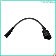WU IEC C14 Male Plug Extension Power Cable 3Pin Connector IEC320-C14 to IEC320-C7 Converter Adapter 