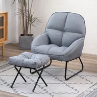 灰色-單人懶人沙發+腳踏 臥室小沙發 小戶型簡易經沙發 榻榻米靠背椅 款