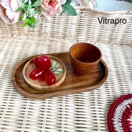 Oval Acacia Wood Tray, Plate, Acacia Wood Tray for Jam, Tea, Jam, Decorative Photography