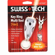 Móc khóa LED Đèn pin Survival Bộ dụng cụ ngoài trời SWISS TECH TOOL 7 IN 1