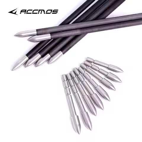 12/24pcs Archery Arrowhead ID 4.2 mm Stainless Steel Tips Point For Bow Shooting Hunting Accessory