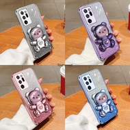 Casing For Samsung Galaxy Note 20 Ultra Case Samsung A72 Case Samsung A20 Case Samsung A30 Case Samsung A50 Case Samsung A50S A30S Case Samsung A32 Case Samsung A22 Case Samsung A13 Case Cute Soft Full Little Bear Stand Phone Bracket Case Cover AB