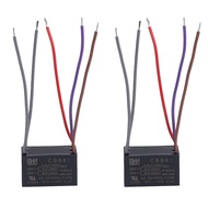 Ceiling Fan Capacitor 5 Wire for Compatible with BM CBB61 250VAC 4.5uf+5uf+6uf 50/60Hz (2 Pack)