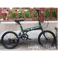 🚓New20Inch Adult and Children6Variable Speed Four-Link Folding Bicycle Men and Women Large Activity Gift Bicycle