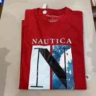 จุดผ้าฝ้าย 100% NAUTICA / Nautica ใหม่ผู้ชายฤดูร้อนสบาย ๆ คอกลมแขนสั้นเสื้อยืด