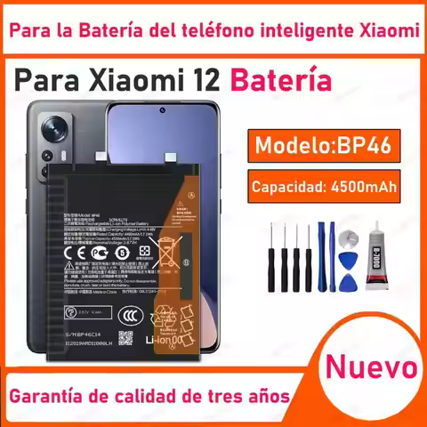 100% New High Quality Replacement Battery BP46 For Xiaomi 12 Mobile Phone Batteries Battery+ Free To