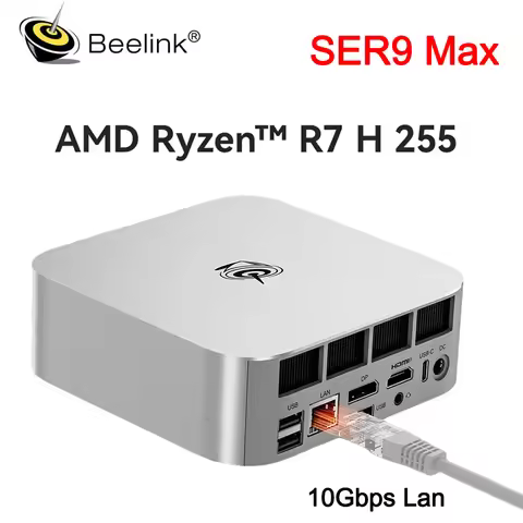 Beelink SER9 MAX AMD Ryzen 7 H 255 DDR5 5600MT/s 32GB 1TB PCIE4.0x4 SSD WiFi6 BT5.2 2*10Gbps LAN Off