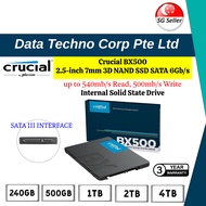 SG READY STOCK - Crucial BX500 2.5" SATA3 Internal SSD 3D NAND 540/500MB/s 7mm - 1TB | 2TB | 4TB