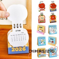 CHIHIRO11Z9D 2026 Desk Calendar, Fruit Shape Coil Binding Desktop Calendar, Creative Cartoon Portabl